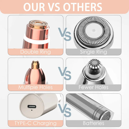 2 in 1 Facial & Eyebrow Hair Trimmer, Electric Eyebrow Trimmer, Lip Facial Body Hair Removal Tool, Facial Hair Care Tool, Electric Shaver Women, Eyebrow, Epilator Hair Remover,father'sdaygifts,summerhairstyles,dorm essentials