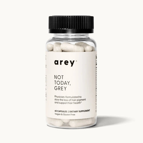 Arey Not Today Grey Daily Supplement with Vitamins Minerals & Antioxidants for Thicker Fuller Healthier Hair and Less Grey 60 Capsules Vegan Gluten Free Healthcare Edible