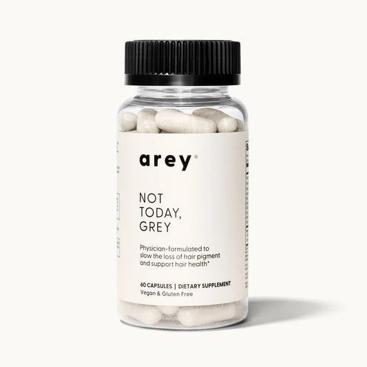 Arey Not Today Grey Daily Supplement with Vitamins Minerals & Antioxidants for Thicker Fuller Healthier Hair and Less Grey 60 Capsules Vegan Gluten Free Healthcare Edible
