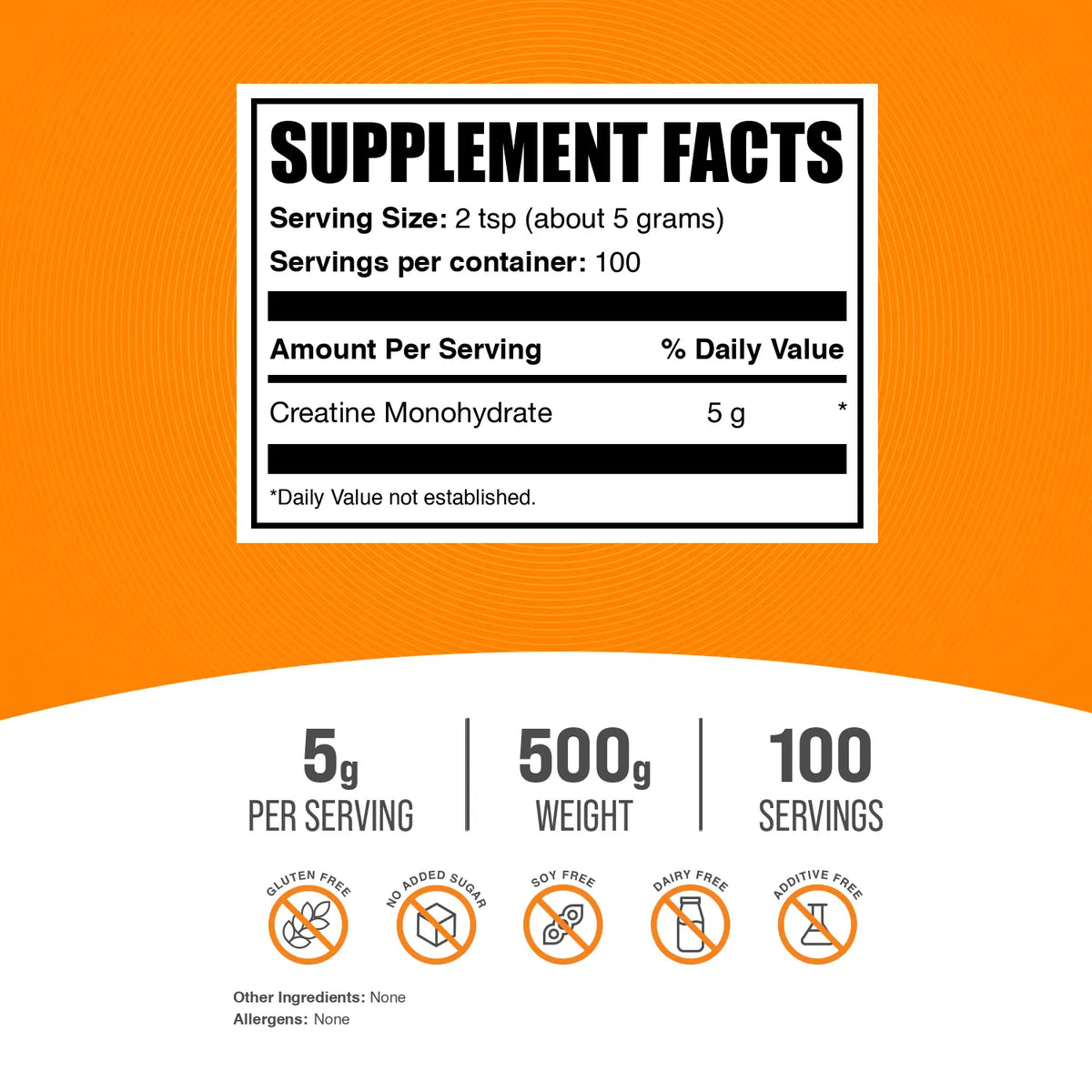 BulkSupplements Micronized Creatine Monohydrate Powder - Gluten Free, Additive Free Dietary Supplement for Athletic Workout, Bulk Pack Value for Regular Training - 500g-1kg, 5g/7g per Serving, Sugarless, Gym