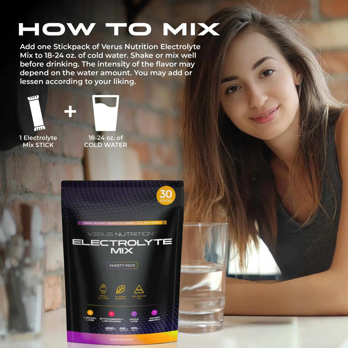 Variety Electrolyte Hydration Stick 30-Pack - 0 Calorie, Sugar-Free Natural Blend Minerals Mix for Keto & Vegan Diets (Chloride, Sodium)
