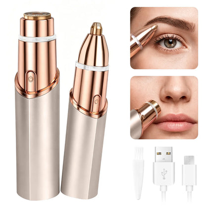 2 in 1 Facial & Eyebrow Hair Trimmer, Electric Eyebrow Trimmer, Lip Facial Body Hair Removal Tool, Facial Hair Care Tool, Electric Shaver Women, Eyebrow, Epilator Hair Remover,father'sdaygifts,summerhairstyles,dorm essentials