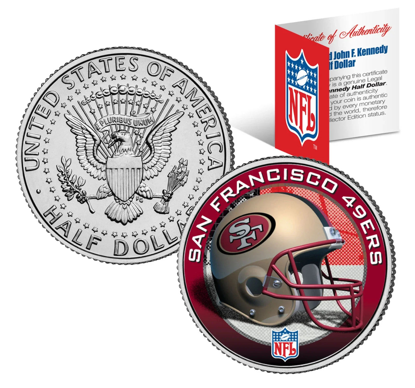 NFL HELMET LOGOS JFK Half Dollar US Football Coins OFFICIALLY LICENSED 32 TEAMS